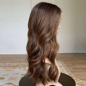 <span class=keywords><strong>Peluca</strong></span> de Cabello Europeo 100% con Base de Encaje, Forro de Seda, HD, Marrón Balayage, Nudo Único, <span class=keywords><strong>Peluca</strong></span> con Frente de Encaje para Mujeres con Pérdida de Cabello - Product Image 3