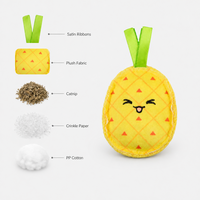 Jouet en peluche doux et froissé pour chaton, série fruits thème printemps, design personnalisé du fabricant Famipet, avec herbe à chat