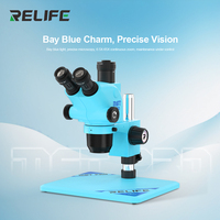 RELIFE RL M6T Pro-B11 6.5-65X 360 ° Microscope trinoculaire stéréo à réglage de rotation multi-angles pour la réparation de téléphones mobiles