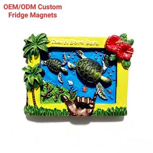 Imán de Resina Personalizado para Refrigerador con Diseño de Tortuga Marina, Recuerdos de <span class=keywords><strong>Viaje</strong></span> de Tahití, Imán 3D con Mano Shaka para Refrigerador, Venta al por Mayor - Product Image 1