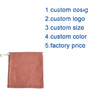 Eco Friendly Small Cotton Linen Gift <b>Bag</b> for Rings Necklaces Bracelets Packaging - Product Image 4