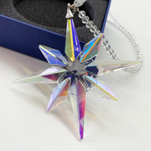 Adorno de Copo de Nieve de Cristal con Estrella Pequeña para Colgar en el Árbol de Navidad - Product Image 1