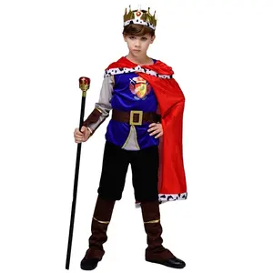 할로윈 소년 왕자 의상 크리스마스 아이의 잘 생긴 중세 공주 킹 의상