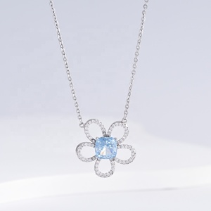 Precio de fábrica, collar con colgante de flor de plata de ley 925, moderno 2026, personalizado, verano, mamá, collares de circonita cúbica - Product Image 2