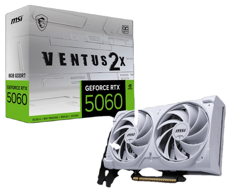 MSI GeForce RTX5060 8G VENTUS 2X OC WHITE MAX GPU Graphics Card for Desktop Gaming PC Fan Cooler New