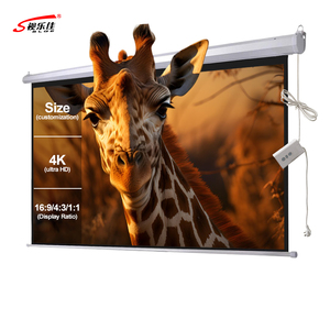高品质<span class=keywords><strong>100</strong></span>英寸120英寸150英寸电动投影屏高清投影屏 - Product Image 1