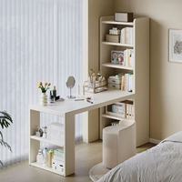 Bureau d'angle multifonctionnel soigneusement sélectionné avec bibliothèque intégrée, meuble de rangement pour étudiant, bureau à domicile en bois massif pour ordinateur