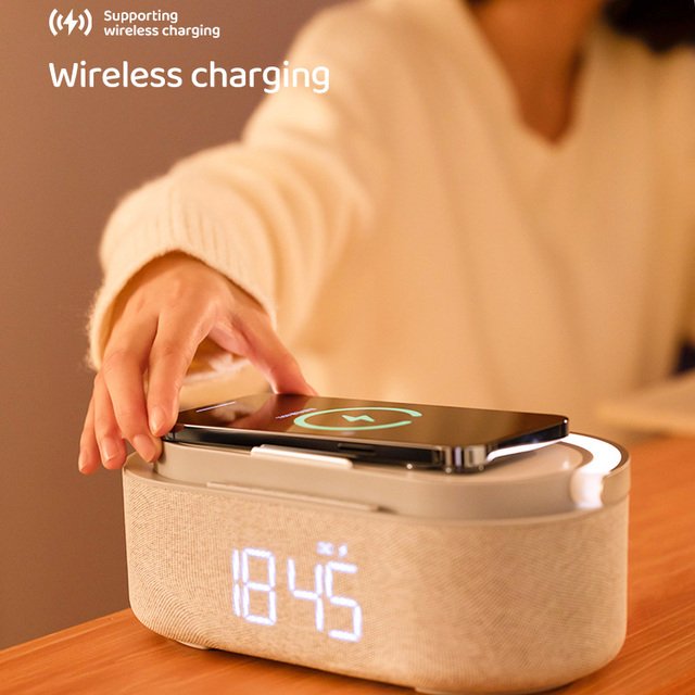 Portable Wireless Speaker Night Light Touch Control LED Lighting 10-30W Output Wireless Charging IP65 Waterproof AirPlay Support
