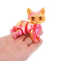 2025, le petit chat mignon imprimé en 3D le plus vendu avec queue articulée et figurine de chat modèle de jouet de cadeau pour enfants extensible
