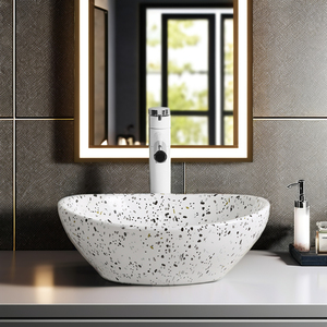 Évier de comptoir en marbre Lavabo rectangulaire <span class=keywords><strong>d</strong></span>écoratif pour salle de bain Lavabo vasque en céramique - Product Image 4