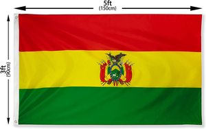 <span class=keywords><strong>Bandera</strong></span> de <span class=keywords><strong>Bolivia</strong></span> de 3x5 Pies, Banderas Nacionales Bolivianas de Poliéster con Ojales de Latón - Product Image 4