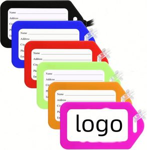 Étiquettes de bagages multicolores en plastique, étiquettes de valise, étiquettes de sacs, étiquettes de bagages, étiquettes de nom pour enfants, cadeau promotionnel de voyage - Product Image 1