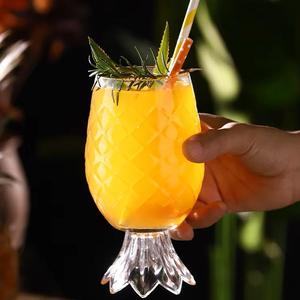 Verre à boire texturé avec motif ananas, 440 ml, transparent, pour boissons, cocktails, eau, jus, <span class=keywords><strong>bar</strong></span>, maison, vaisselle - Product Image 3