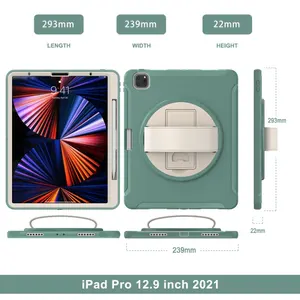 Chống sốc TPU + PC trường hợp bìa cho iPad Pro 12.9 2024 trường hợp bảo vệ cho iPad 10th 10.9 2022 cho Ipad 10.2 11