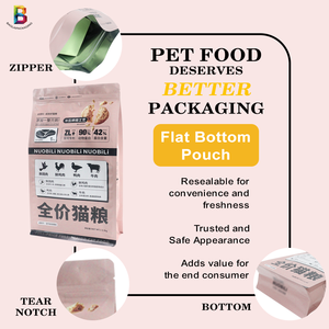Material de embalaje de alimentos para mascotas personalizado, bolsa inferior plana de embalaje de alimentos secos con cremallera - Product Image 4