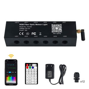 9W RGB + RF uzaktan kumanda <span class=keywords><strong>LED</strong></span> Fiber optik işıklar ve aydınlatma Meteor APP kontrol Fiber optik aydınlatıcı yeni durum - Product Image 2