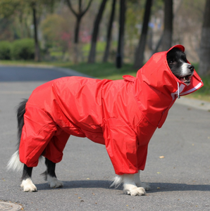 Chien Vêtements Vêtements Pluie Neige Manteaux Imperméables Imperméables 4 Quatre Jambes Imperméable Chiens Adorables À Capuche Costumes pour <span class=keywords><strong>Golden</strong></span> Récupérer - Product Image 5