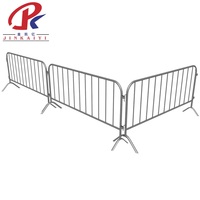 Barreras de Seguridad Portátiles Personalizadas, Galvanizadas, Resistentes a la Oxidación, de Hierro para Carreteras, Valla de Control de Multitudes de Metal para Tráfico con Patas Planas