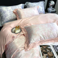 Parure de lit double moderne brodée en soie lavée de haute qualité, housse de couette et taies d'oreiller, 300 fils au pouce carré, certifiée OEKO-TEX