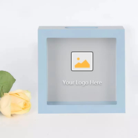 Cadre photo en bois écologique moderne, boîte à ombre, logo personnalisé imprimé, pour la décoration intérieure et murale