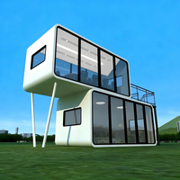 Maison Capsule Spatiale Moderne de Luxe 2026, Cabine Apple Préfabriquée à 2 Niveaux, Maison Modulaire Mobile, Pod de Glamping pour Complexes Touristiques et Glamping