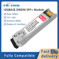 Modules émetteurs-récepteurs optiques C21~C60 10G SFP+ DWDM 80km DDM Duplex LC pour système Muxdemux 8/10/40 canaux pour Cisco Mikrotik