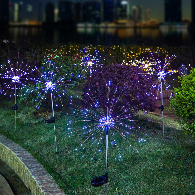 Solar Ground Firework Light Led Pathway Street Garden