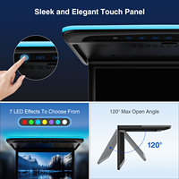 Monitor de Techo para Autobús con Pantalla IPS de 17.3 Pulgadas, Reproductor MP5, Entretenimiento, Entrada de Video USB y TF, Plegable