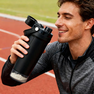 定制徽标 20 盎司防漏保温不锈钢摇摇杯 600 毫升底座储物蛋白奶昔瓶健身粉 - Product Image 6