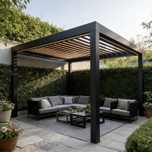Pergola de jardin de luxe en aluminium, vente directe usine, pergola autoportante d'extérieur, pergola motorisée à lames orientables, auvent. - Product Image 6