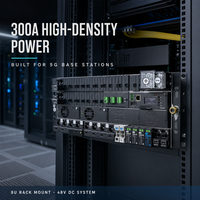 Système d'alimentation télécom 48V 300A, montage en rack 8U, redresseur intégré pour réseau de communication, station de base 5G