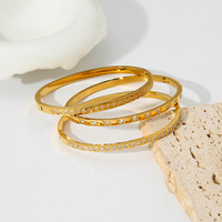 Ensemble de bracelets minimalistes en zircon cubique, plaqué or 18 carats, acier inoxydable, résistant à l'eau, sans ternissement, bijoux de luxe