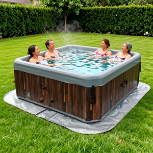 Bain à remous gonflable de gros pour la maison et l'extérieur avec chauffage et massage par air pour 6 personnes - Product Image 1