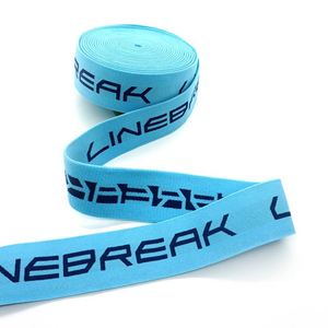 Eco-friendly Factory Custom Nylon Jacquard Elastic <b>Webbing</b> with Custom Logo for Athletic Undergarment Headlamp Strap Underwear - Product Image 2