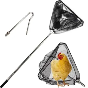 Animal Catch Net Retractable Chicken Grabber Leg Hook Pole Chicken Net Catcher Tool Poultry Farm Tools for Turkey Geese Duck
