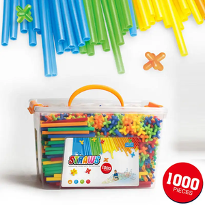 Set Educativo di Mattoncini in Plastica Fai-da-Te per Bambini, Blocchi di Costruzione 4D con Connessioni a Cannuccia, 1000 Pezzi in <span class=keywords><strong>Vendita</strong></span> - Product Image 4