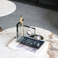 Nouveaux produits de décoration intérieure, décorations murales d'art moderne, décorations de bureau en cristal, ornement de bureau en cristal + métal de luxe