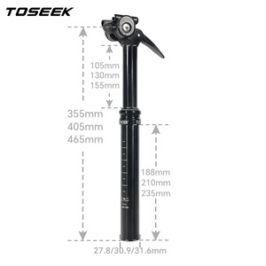 TOSEEK <span class=keywords><strong>VTT</strong></span> <span class=keywords><strong>Tige</strong></span> <span class=keywords><strong>de</strong></span> <span class=keywords><strong>Selle</strong></span> Amortie 27.2 30.9 31.6mm 105 130 155mm <span class=keywords><strong>de</strong></span> Course en Aluminium à Commande Manuelle par Câble Réglable pour Route et Gravel - Product Image 2