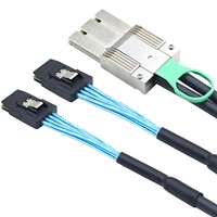Câble de raccordement SFF-8088 8X vers double SFF-8087 4X, 0,5 m, Mini SAS HD pour serveur de stockage