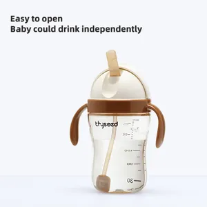 Thyseed bé học uống cốc bé cốc rơm cốc nước cho bé 12 tháng thêm an toàn chống tràn và chống rò rỉ