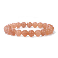 Bracelet élastique en quartz naturel à brin unique, perles rondes en quartz cerise, bijoux fantaisie pour femmes, vente en gros