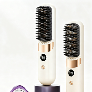 Portable USB Cordless Fast <b>Heating</b> Hair Straightener Comb Hot Air Mini Electric Hair Straightening <b>Brush</b> for Travel Household - Product Image 2