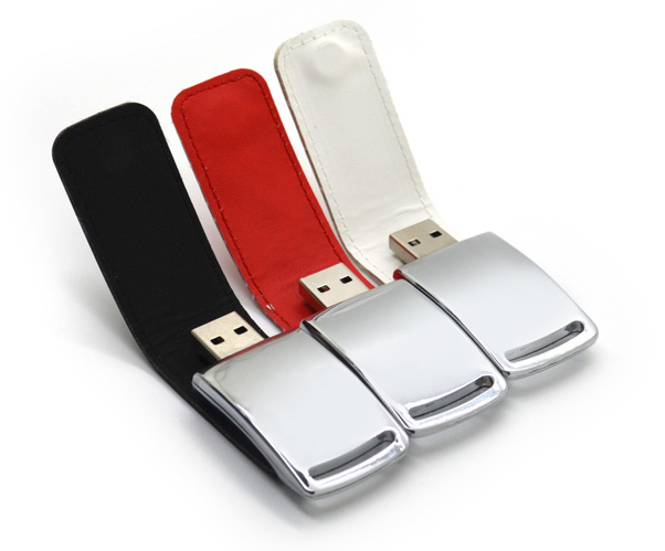Free File Preloading Trade Show Gift Custom logo Printed 16GB Leather Flip Usb Flash Disk on Key