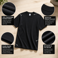 T-shirt en coton à manches courtes pour homme, personnalisable avec impression sérigraphique, DTG, DTF, broderie 3D en relief, OEM, ODM, marque privée, streetwear vierge
