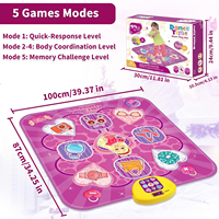 Tapis de danse musical LED pour enfants avec 5 modes de jeu, tapis de danse électronique princesse, tapis lumineux, cadeau pour filles et garçons