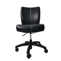 Chaise de poker pivotante en cuir noir, chaise de casino