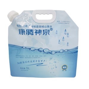 Bolsa de 5L de gran capacidad para agua mineral y vodka, apta para uso alimentario, con asa, sellado térmico, portátil, reutilizable, a prueba de fugas, reciclable y con soporte para beber. - Product Image 3