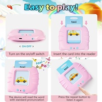 Machine à cartes flash éducatives à thème chat avec fonction vocale pour enfants de 0 à 3 ans, en plastique, emballage en boîte colorée, transfrontalier