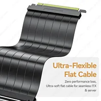 Kabel Riser JEYI PCIe 5.0 x16 128Gbps Ekstensi GPU 180 ke 90 untuk Seri RTX 50/40/30 20CM OEM