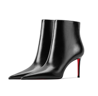 Bottines pour femmes en cuir de vache à bout pointu et talon fin pour l'automne/hiver